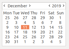 wx.adv.CalendarCtrl